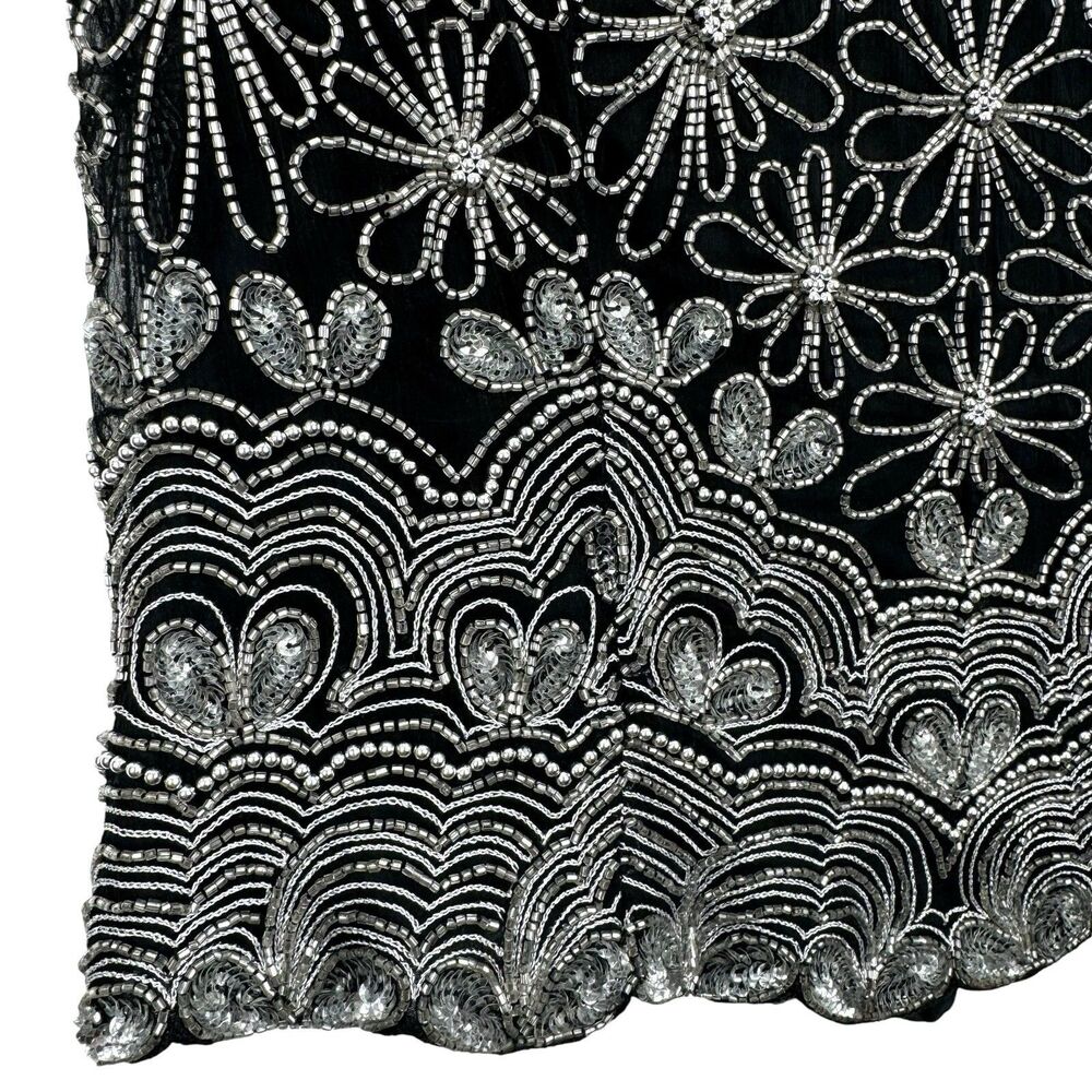 Vintage Papell Boutique Evening Blouse PL Black‎ Mother of the Bride Beaded Glam - Picture 5 of 14